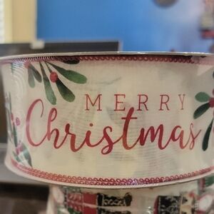 Festive Merry Christmas Ribbon - Red and Green